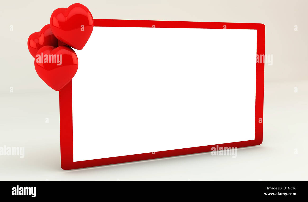 Red hearts on white background in 3d Stock Photo - Alamy
