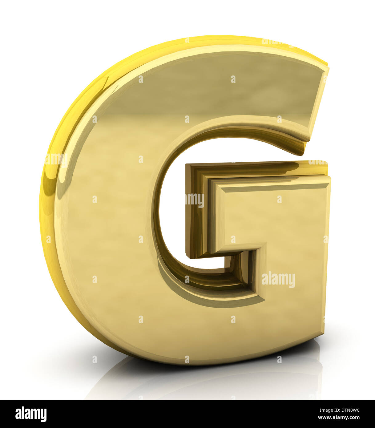 3d letter G golden on white background Stock Photo - Alamy