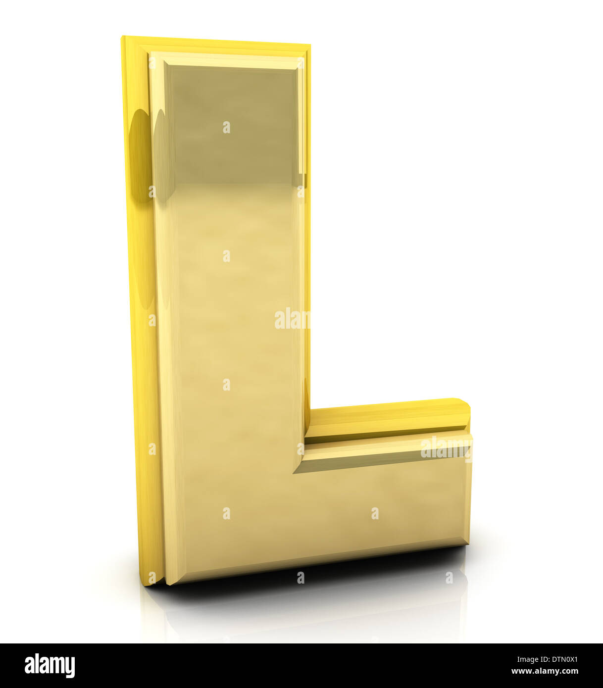 3d letter L golden on white background Stock Photo - Alamy