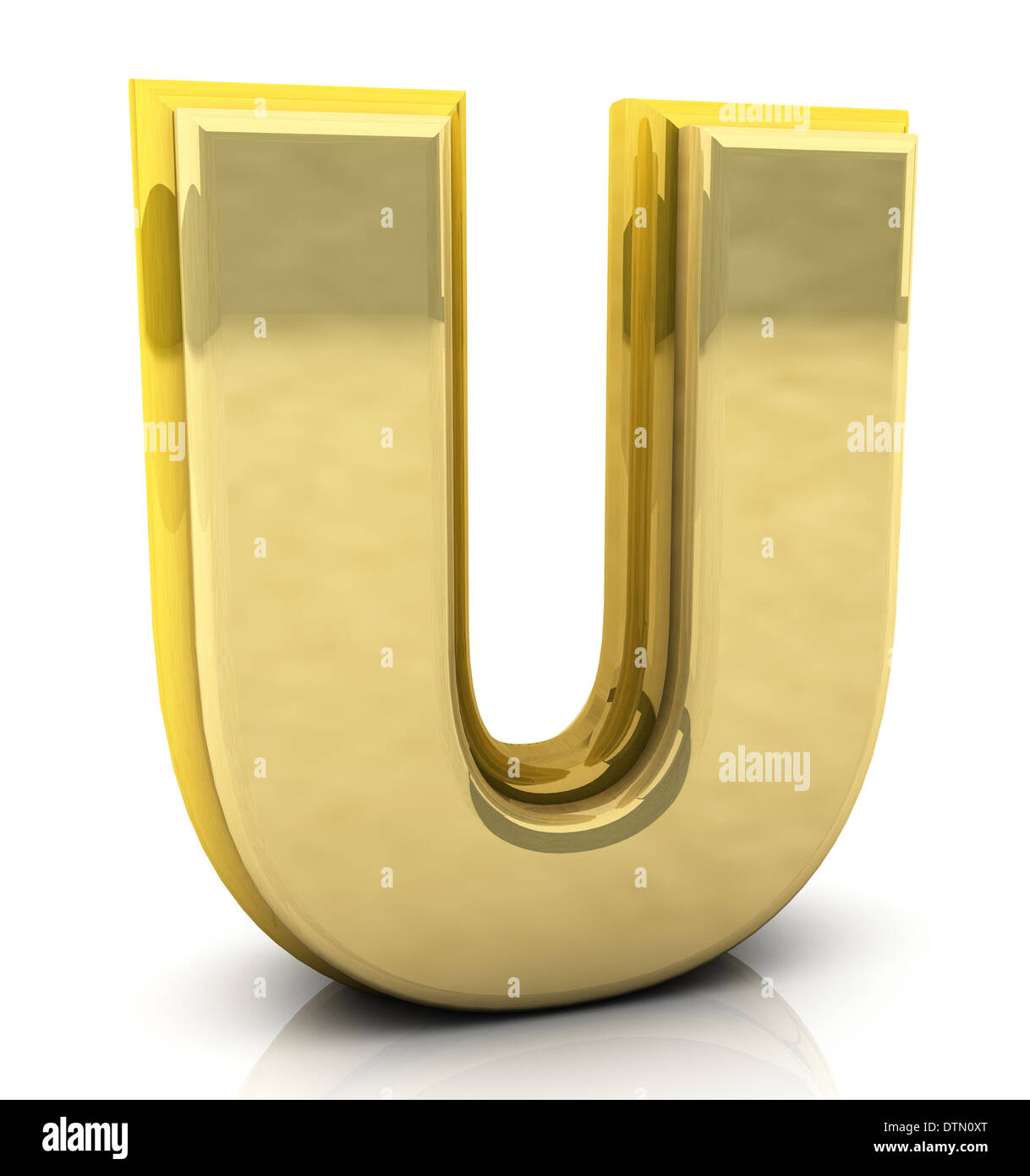 3d letter U golden on white background Stock Photo - Alamy