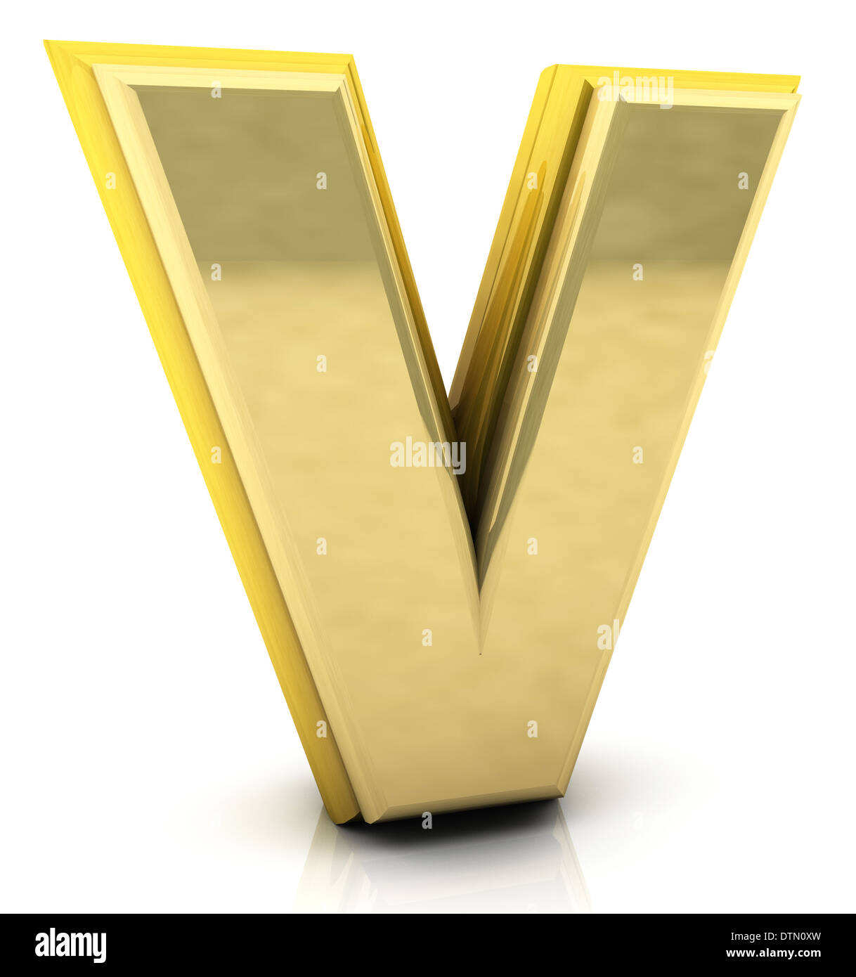 3d letter V golden on white background Stock Photo - Alamy