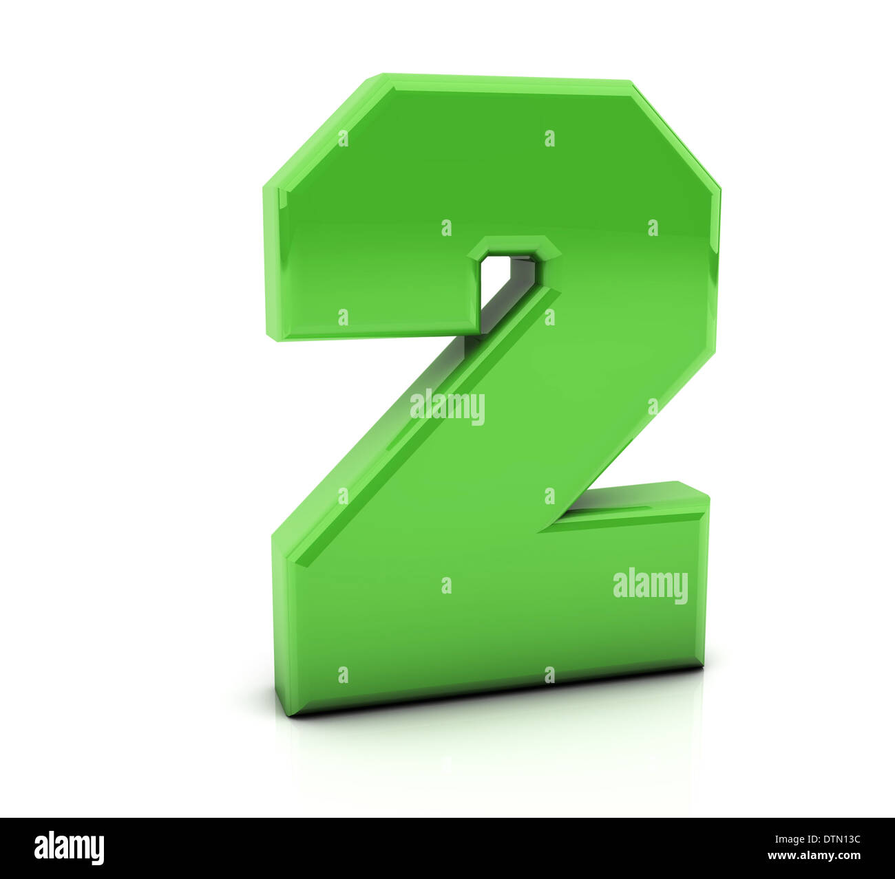 3d Number two in green on white background Stock Photo - Alamy
