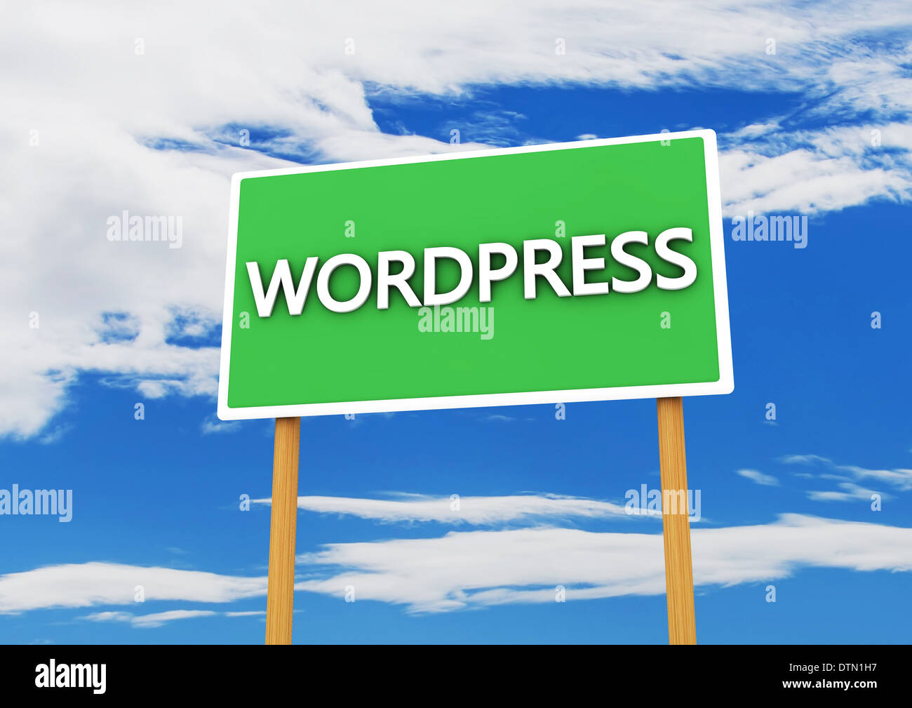 3d wordpress sign in green on sky background Stock Photo - Alamy