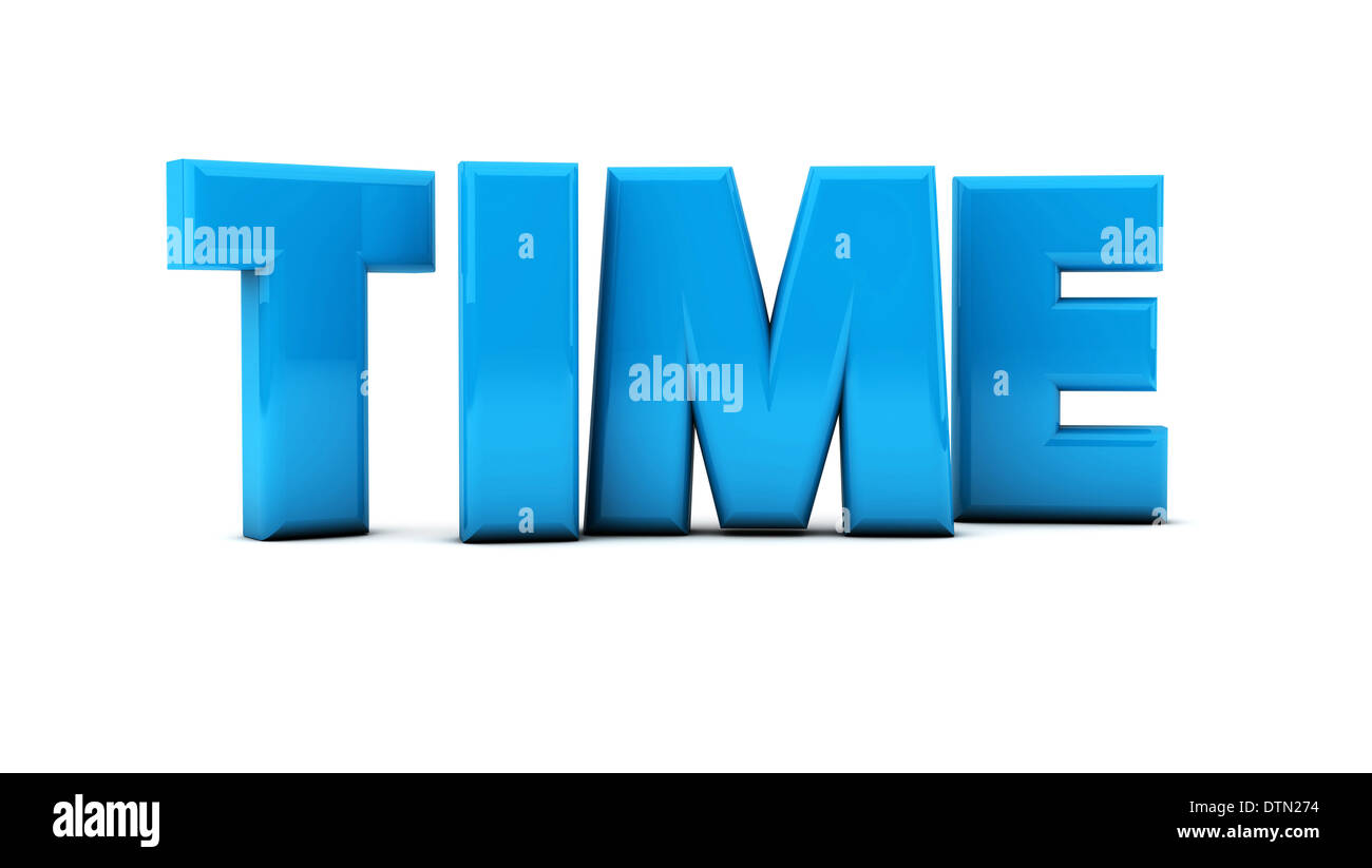 Blue time word in 3d Stock Photo