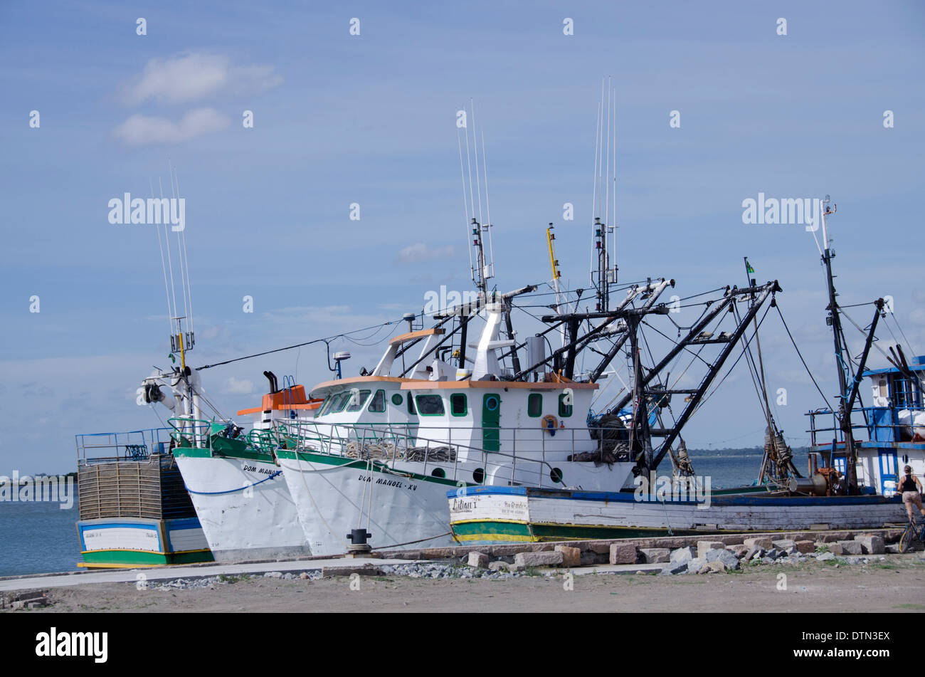 Brazil, Rio Grande. Port area of Rio Grande, local fishing boats Stock