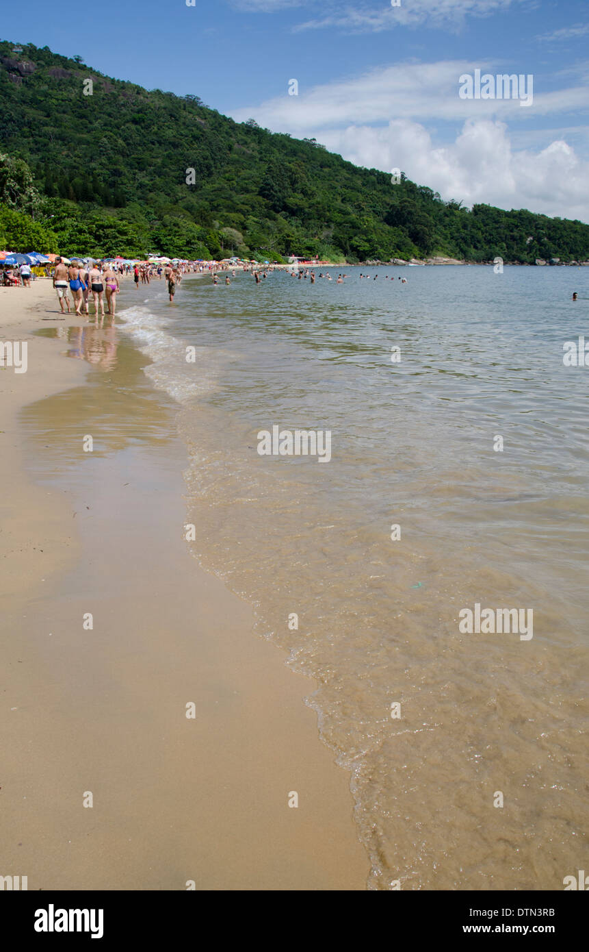 Brazil, Santa Catarina, Camboriu. Popular local Atlantic Ocean beach. Stock Photo