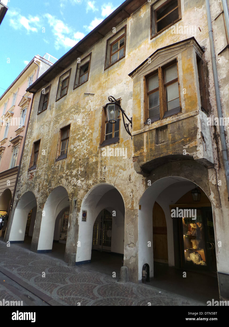 Town of Merano. Main street. Trentino Alto Adige. Italy Stock Photo