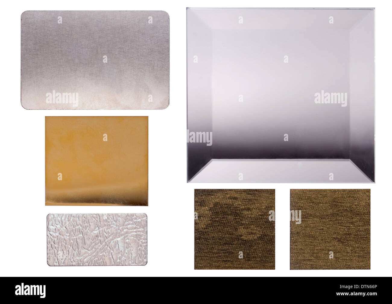 Six shiny surfaces Stock Photo