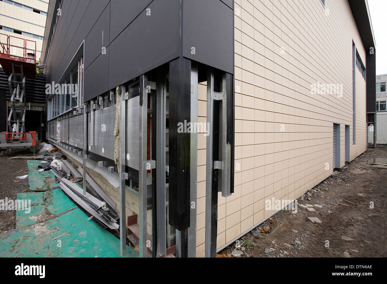 Construction work and development of the new Institute of Life Science at Swansea university in South Wales UK. Stock Photo