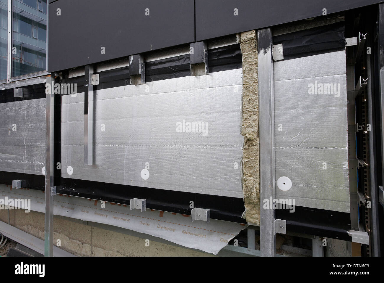 Insulation panels and cladding being installed on the Institute of Life ...
