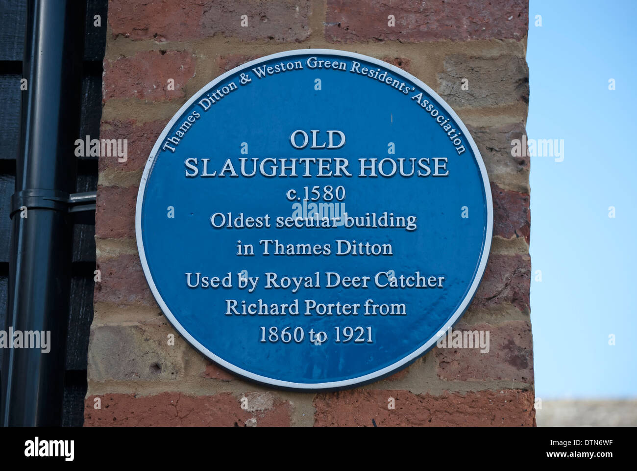 local history blue plaque marking the old slaughter house, oldest