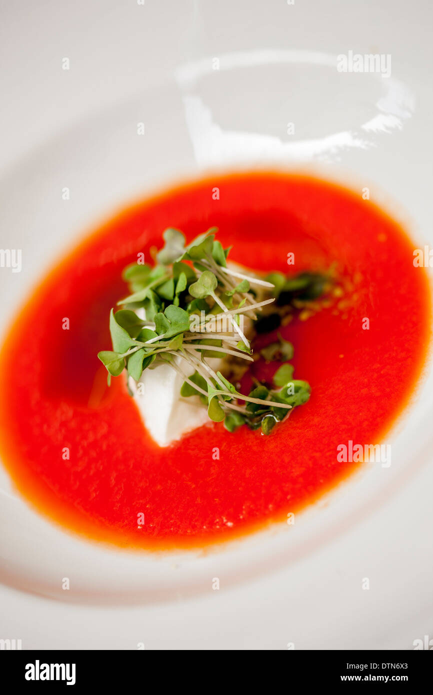 Tomato soup with cheese Ljubljana , Slovenia Stock Photo