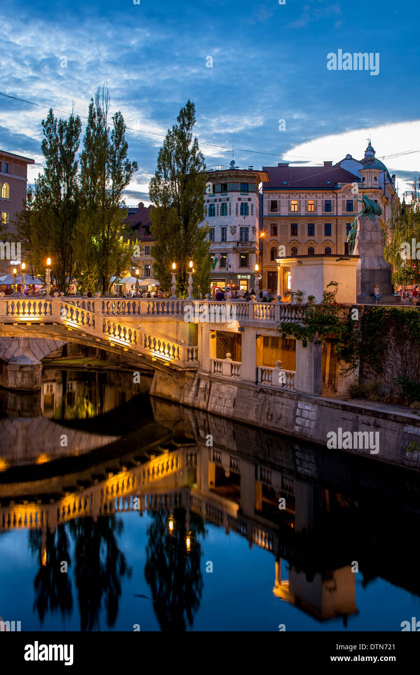 Slovenian capital with youth harmony charm and beautiful architecture Stock Photo
