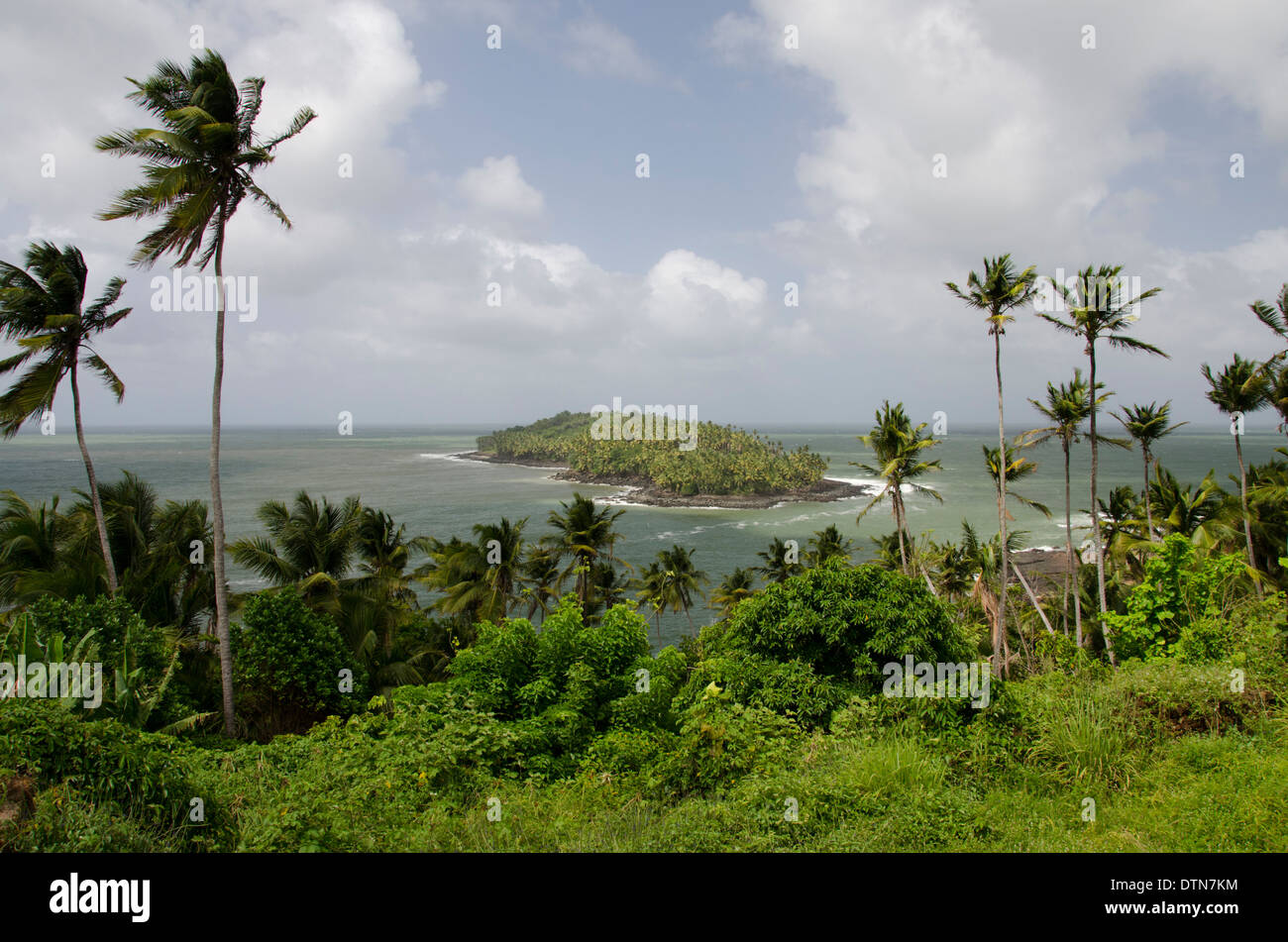 French Guiana, Salvation Islands. View of Devil's Island from Ile ...