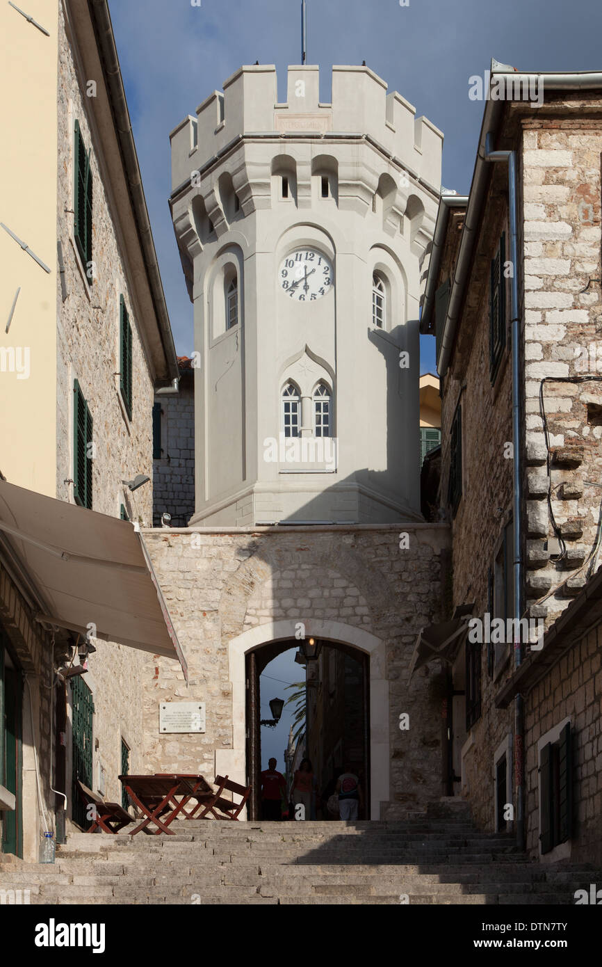 Clocktower (Sahat Kula), Herceg Novi, Montenegro Stock Photo