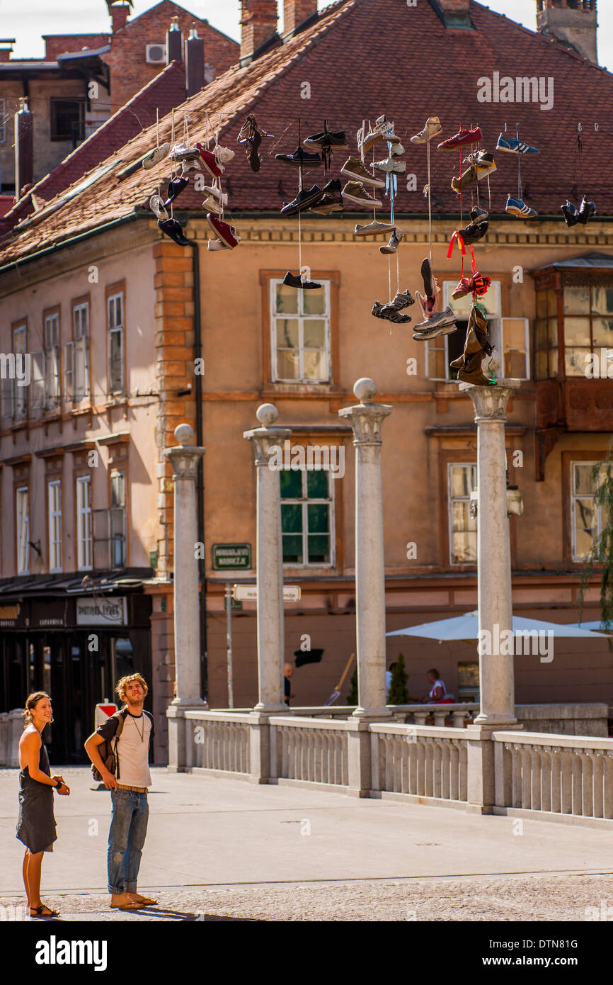 Slovenian capital with youth harmony charm and beautiful architecture Stock Photo