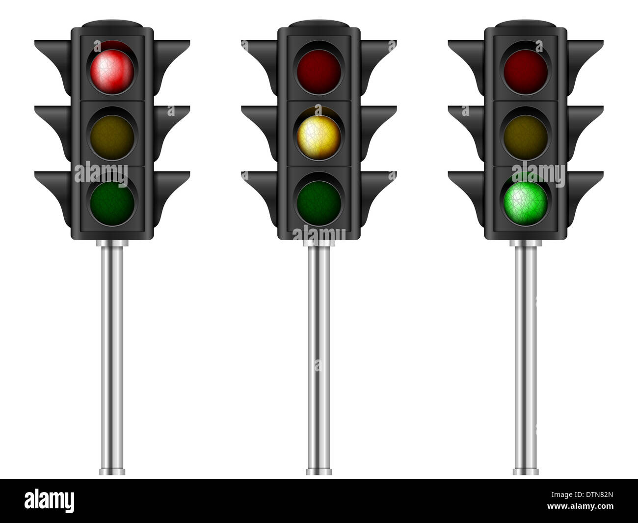 Traffic light set on a white background. Vector illustration Stock ...