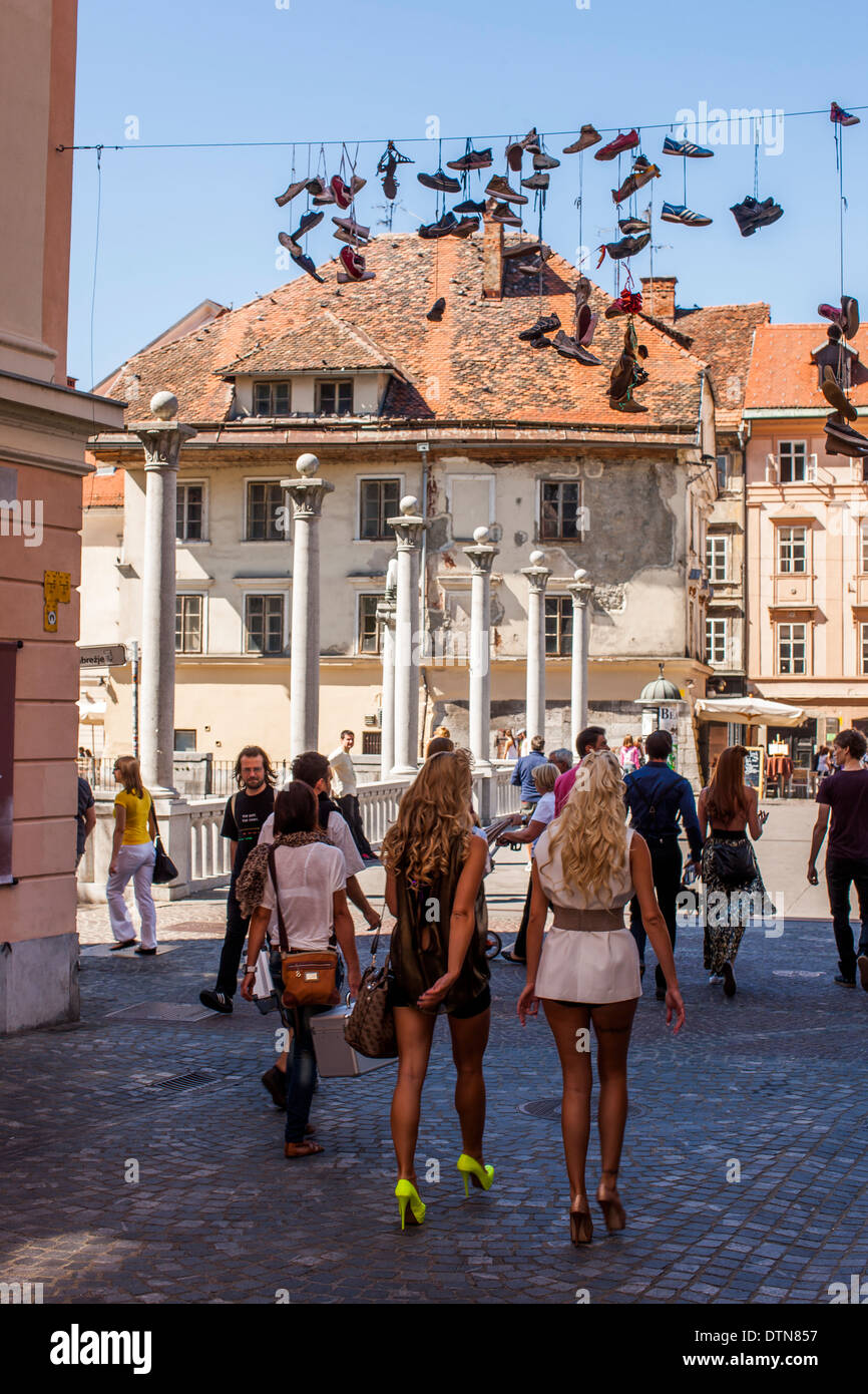 Slovenian capital with youth harmony charm and beautiful architecture Stock Photo
