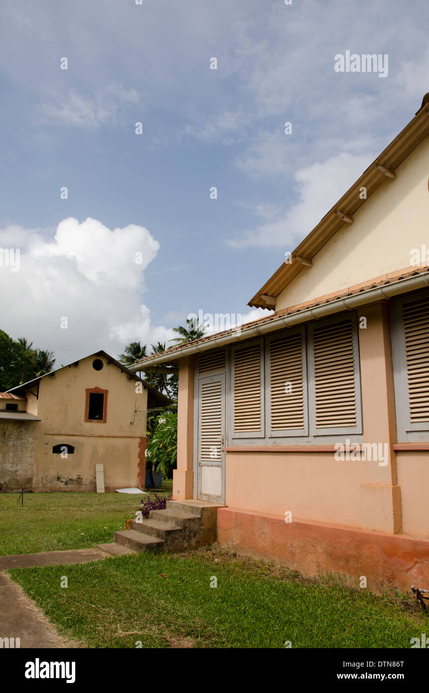 French Guiana, Salvation Islands. Ile Royale, guard houses for the