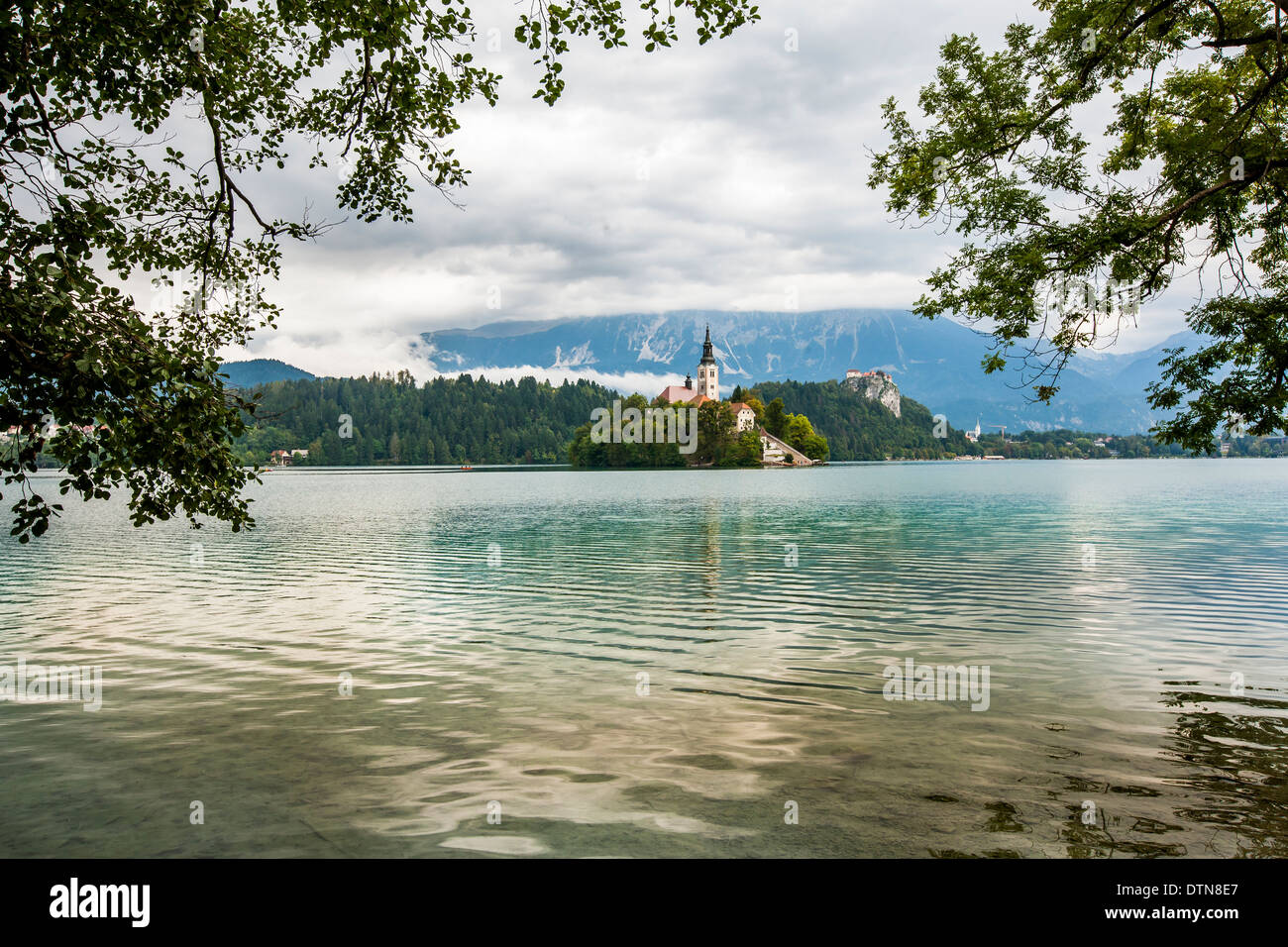 Absolutely spectacular view of lake bled in Slovenia Stock Photo