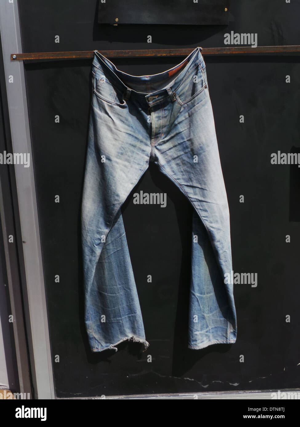 Hanging jeans Stock Photo