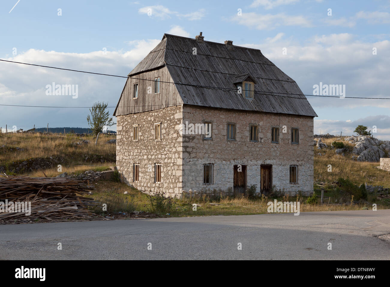 A typical house in traditional Montenegrin architecture, Njegovuda, Montenegro Stock Photo