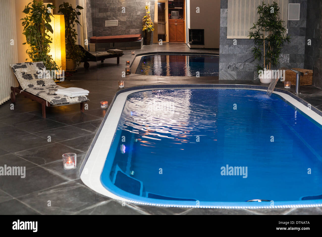 Interior of wellness and Spa swimming pool. Stock Photo