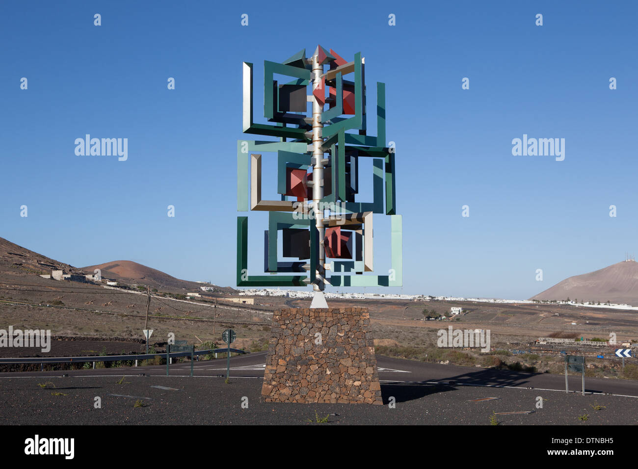 Wind Toy (Juguete del viento), sculpture by Cesar Manrique. Montaña Blanca, Lanzarote Stock Photo
