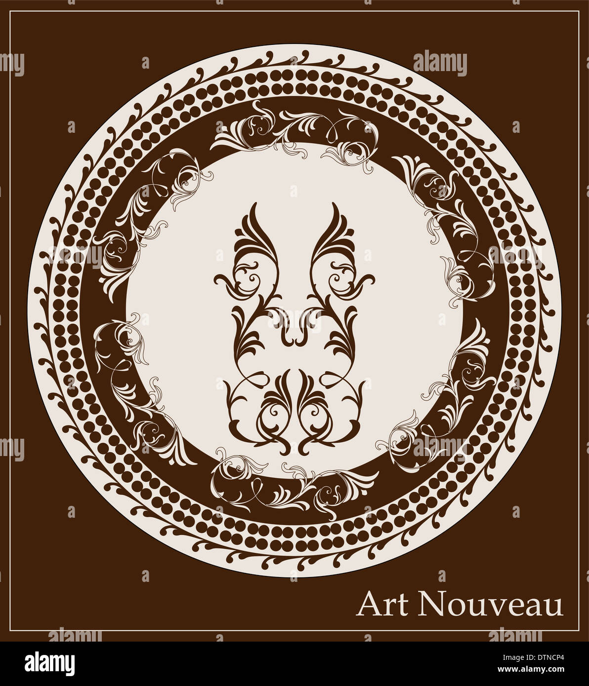 art nouveau design for decorative plate Stock Image