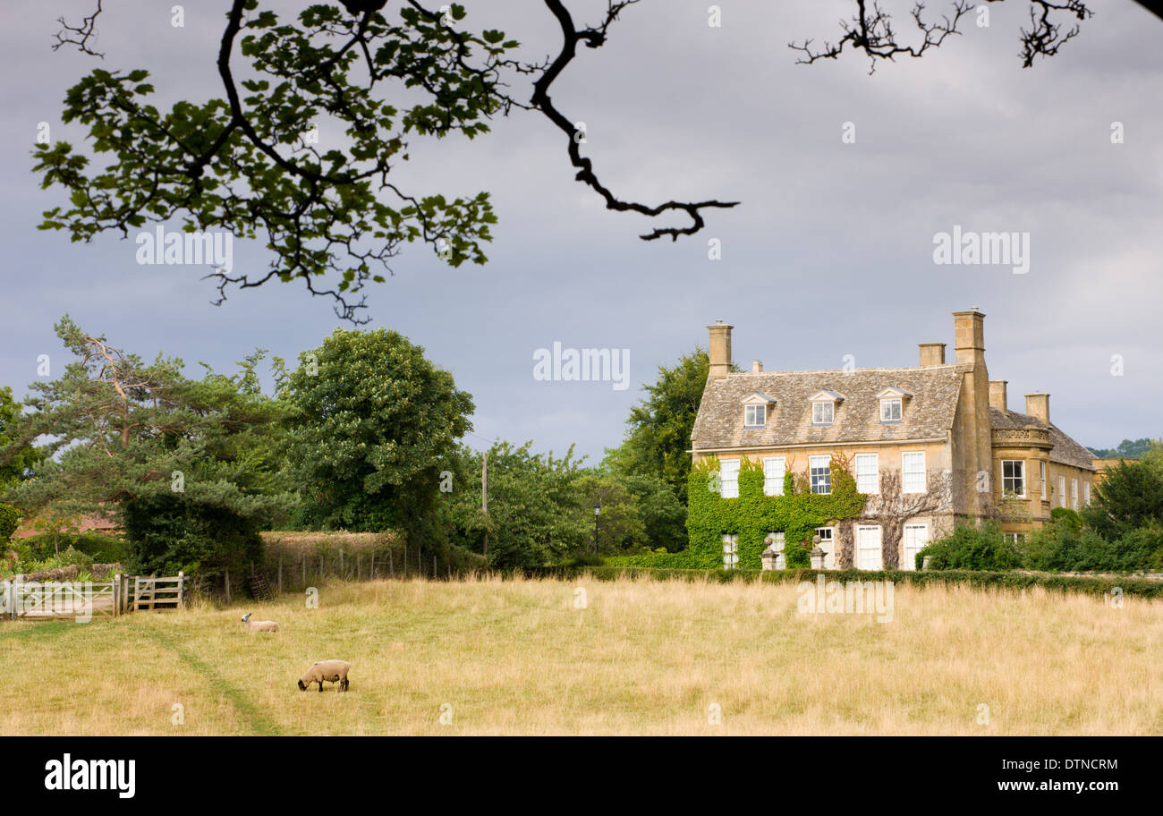 Large country house (Austin House) on the outskirts of the Cotswolds village of Broadway, Worcestershire, England. Stock Photo