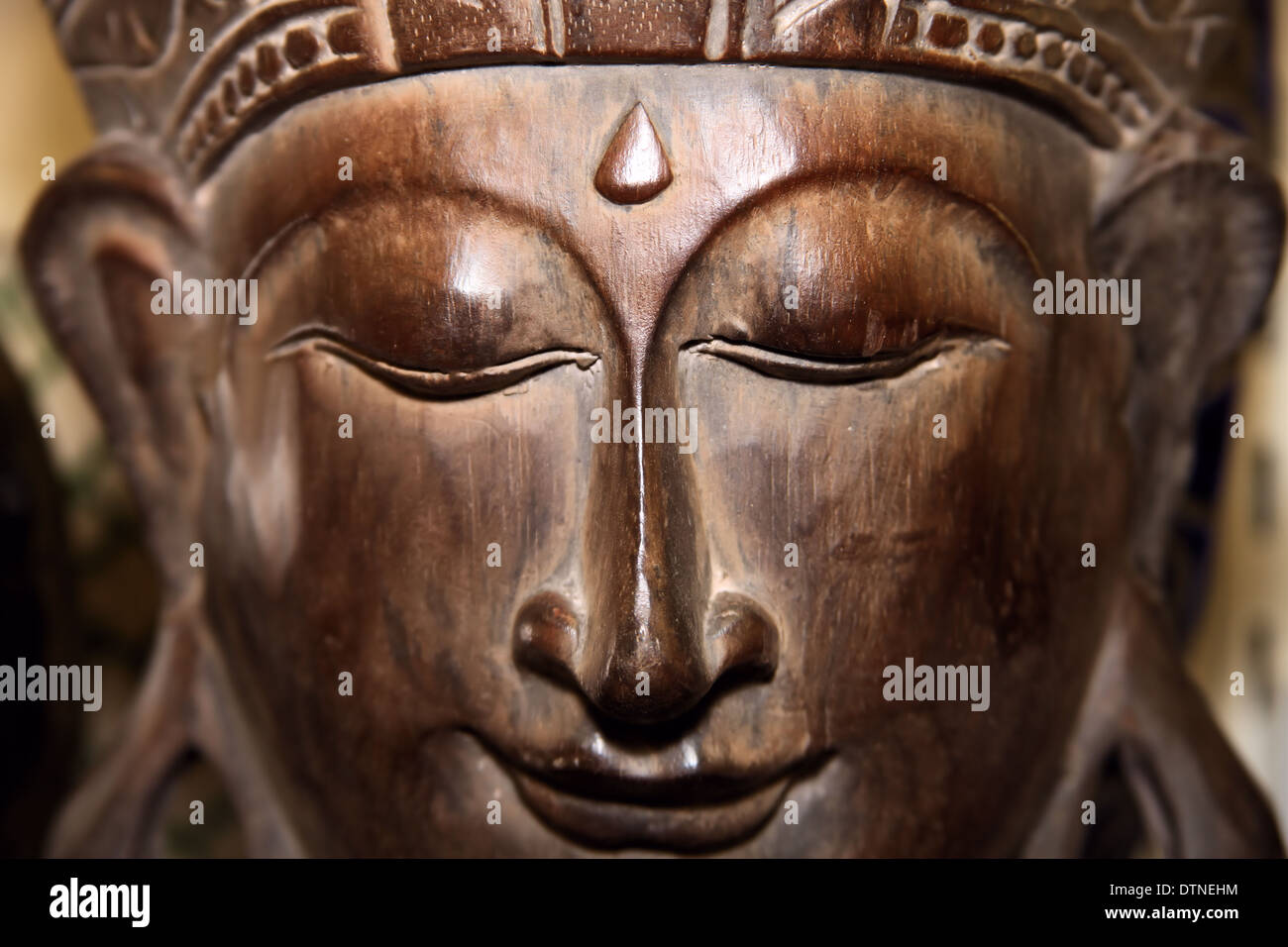 HINDU MASK WOOD Stock Photo