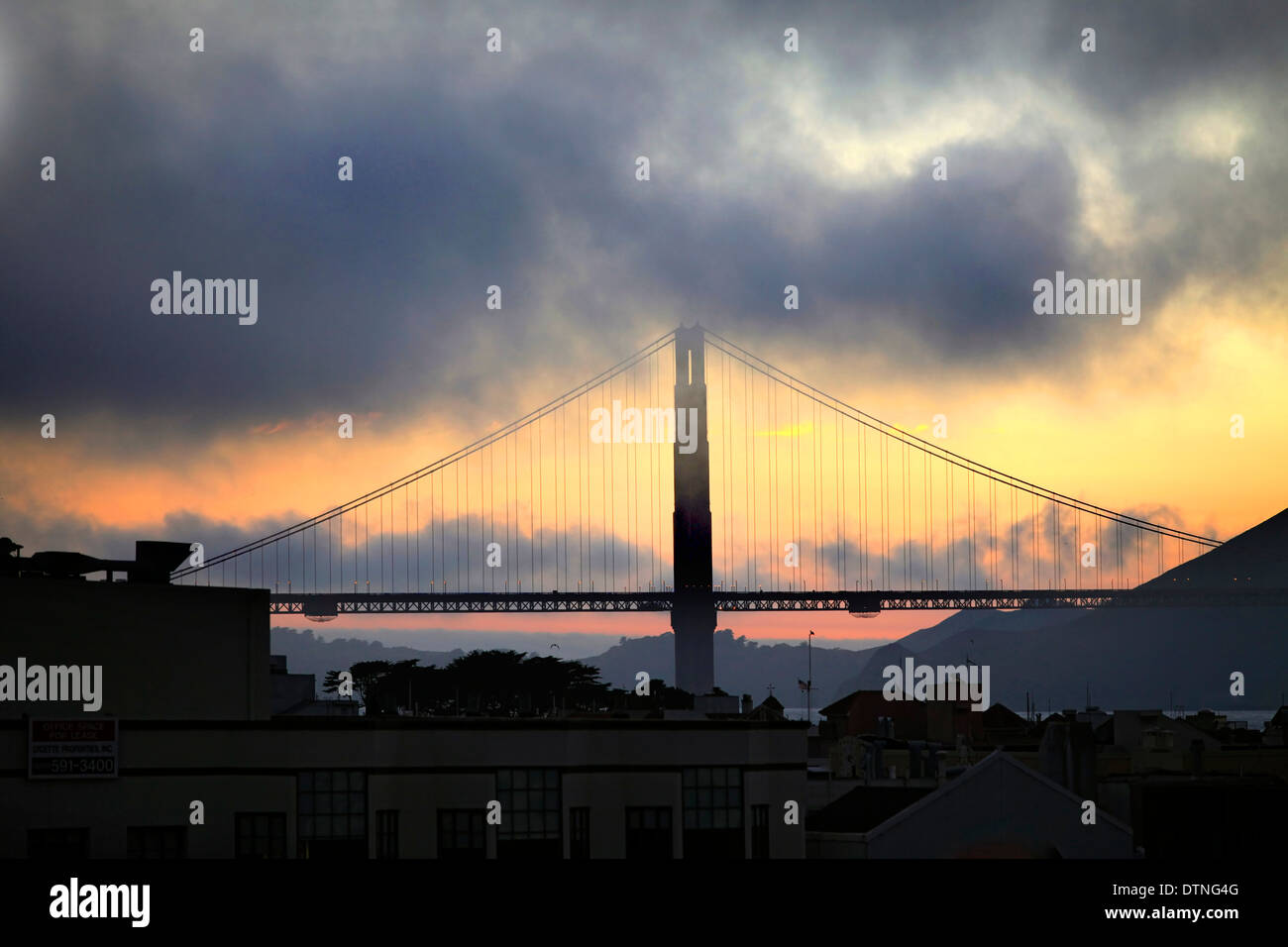 The Golden Gate Bridge in San Francisco on sunset Stock Photo - Alamy
