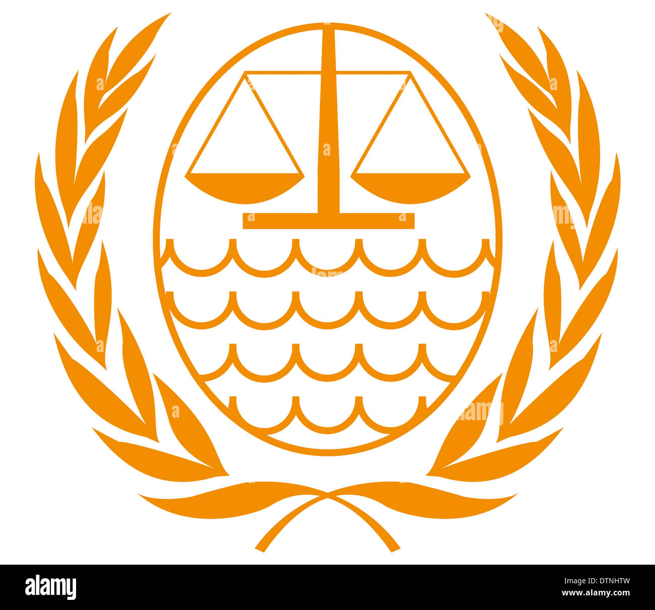 Logo of the International Tribunal for the Law of the Sea ITLOS with seat in Hamburg. Stock Photo