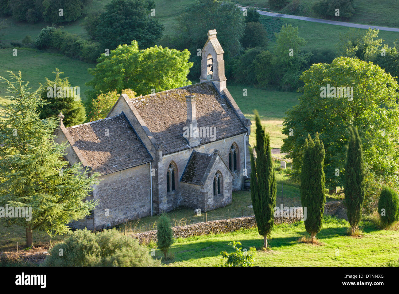 Church of St Mary the Virgin at Lasborough in the Cotswolds, Gloucestershire, England. Summer (August) 2010. Stock Photo