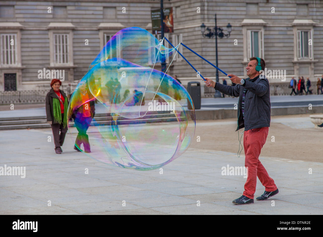 Bubble soap sculpture at Royal Palace Madrid Stock Photo