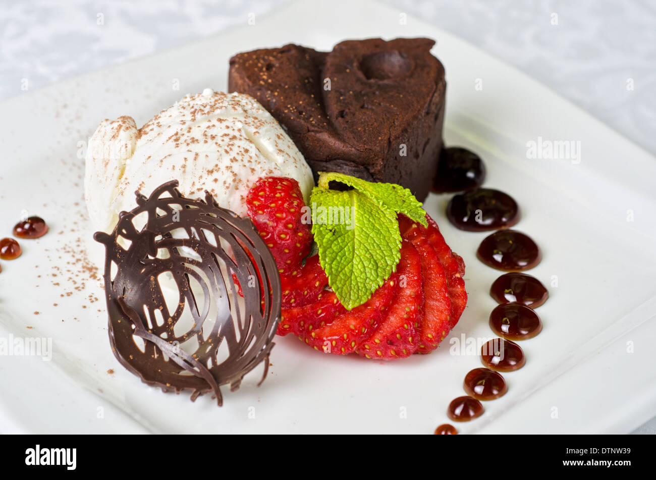 Chocolate flan Stock Photo