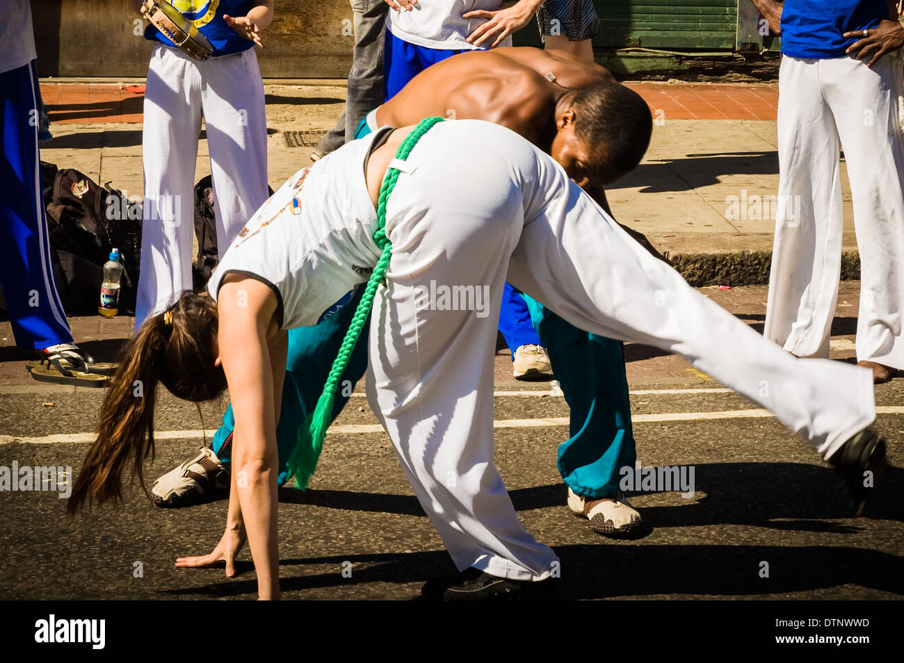 Capoeira Dancers at Notting Hill Carnival, London, UK Stock Photo
