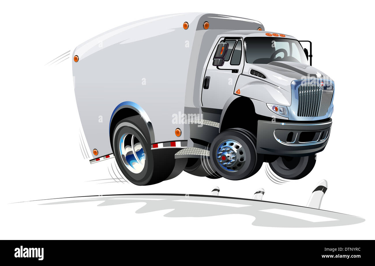 Cartoon delivery / cargo truck Stock Photo
