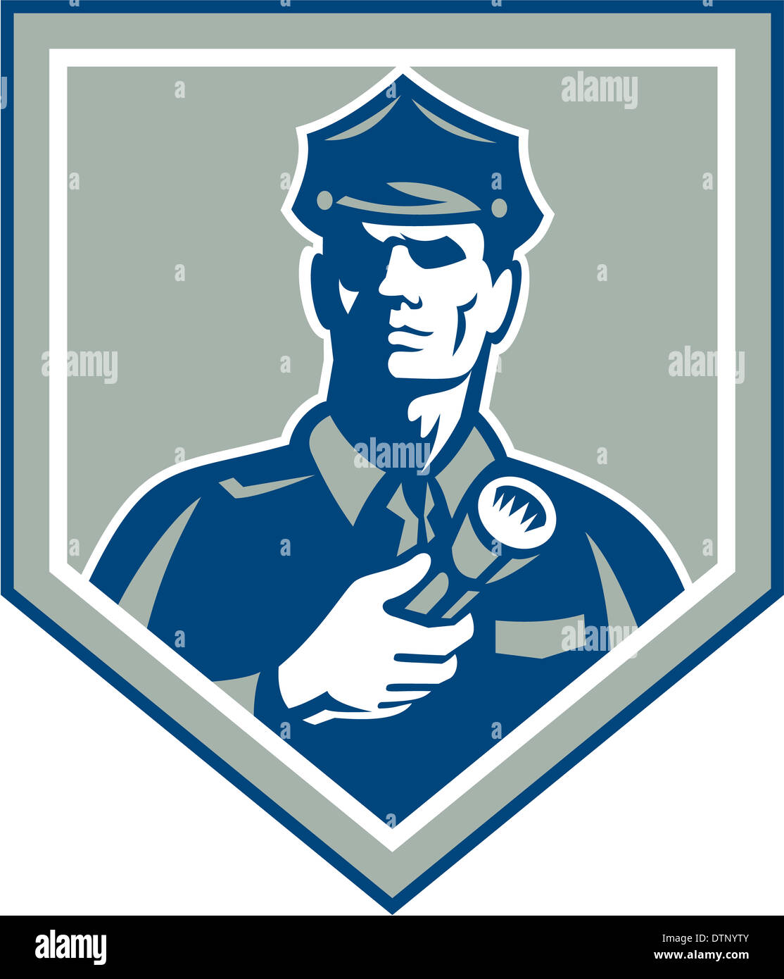 Illustration of a policeman security guard police officer holding ...