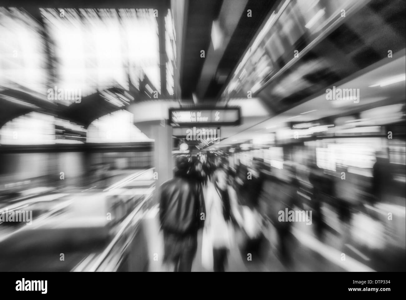 People at Hamburg Central Station Stock Photo