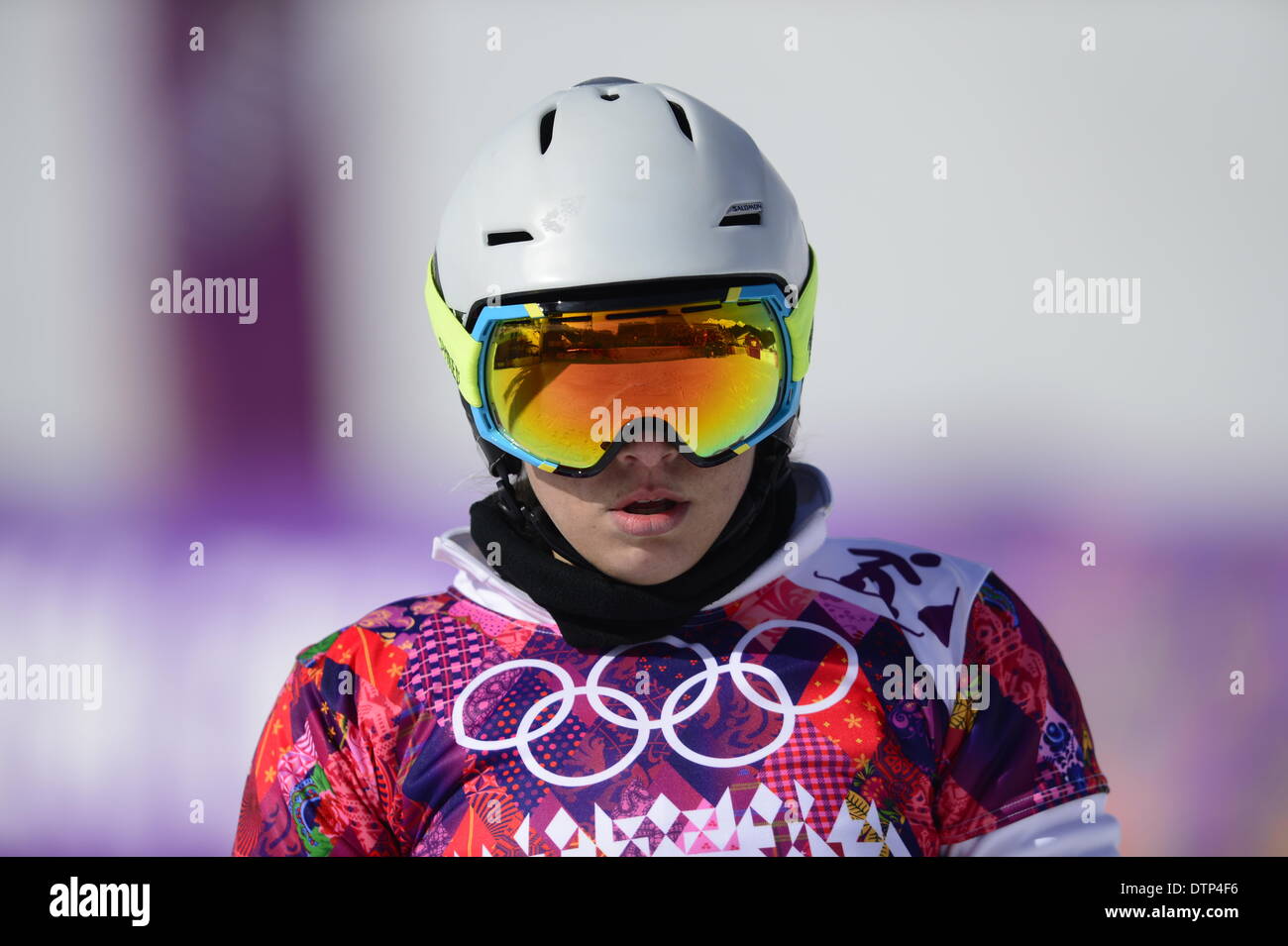 Ester Ledecka Of Czech Republic Pictured During The Snowboard Parallel Slalom Competition At The 2014 Winter Olympics Saturday February 22 2014 In Krasnaya Polyana Russia Ctk Photo Roman Vondrous Stock Photo Alamy