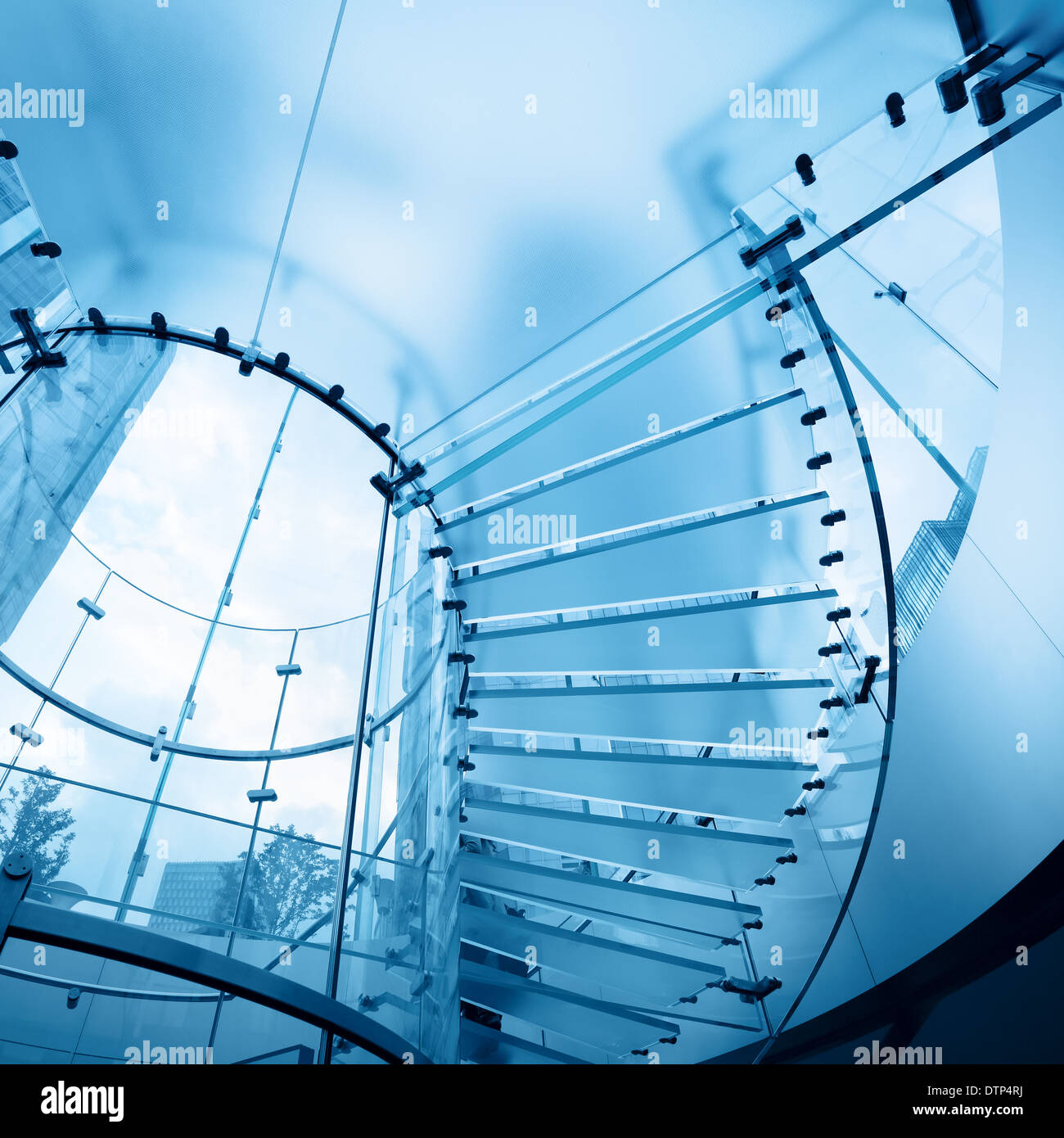 modern glass staircase Stock Photo