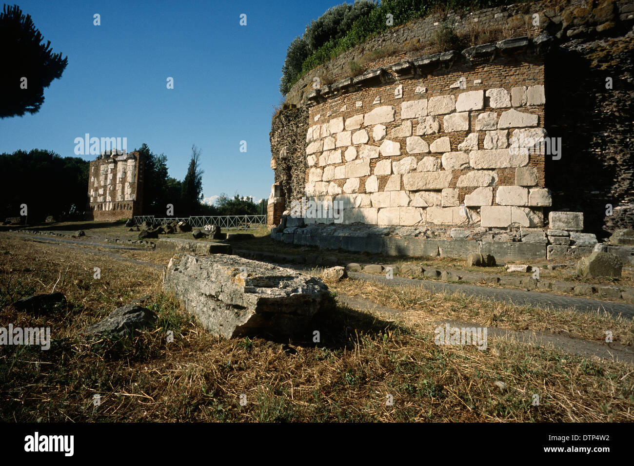 Casal Rotondo Mausoleum Via Appia Antica (Appian Way) Rome Italy Stock