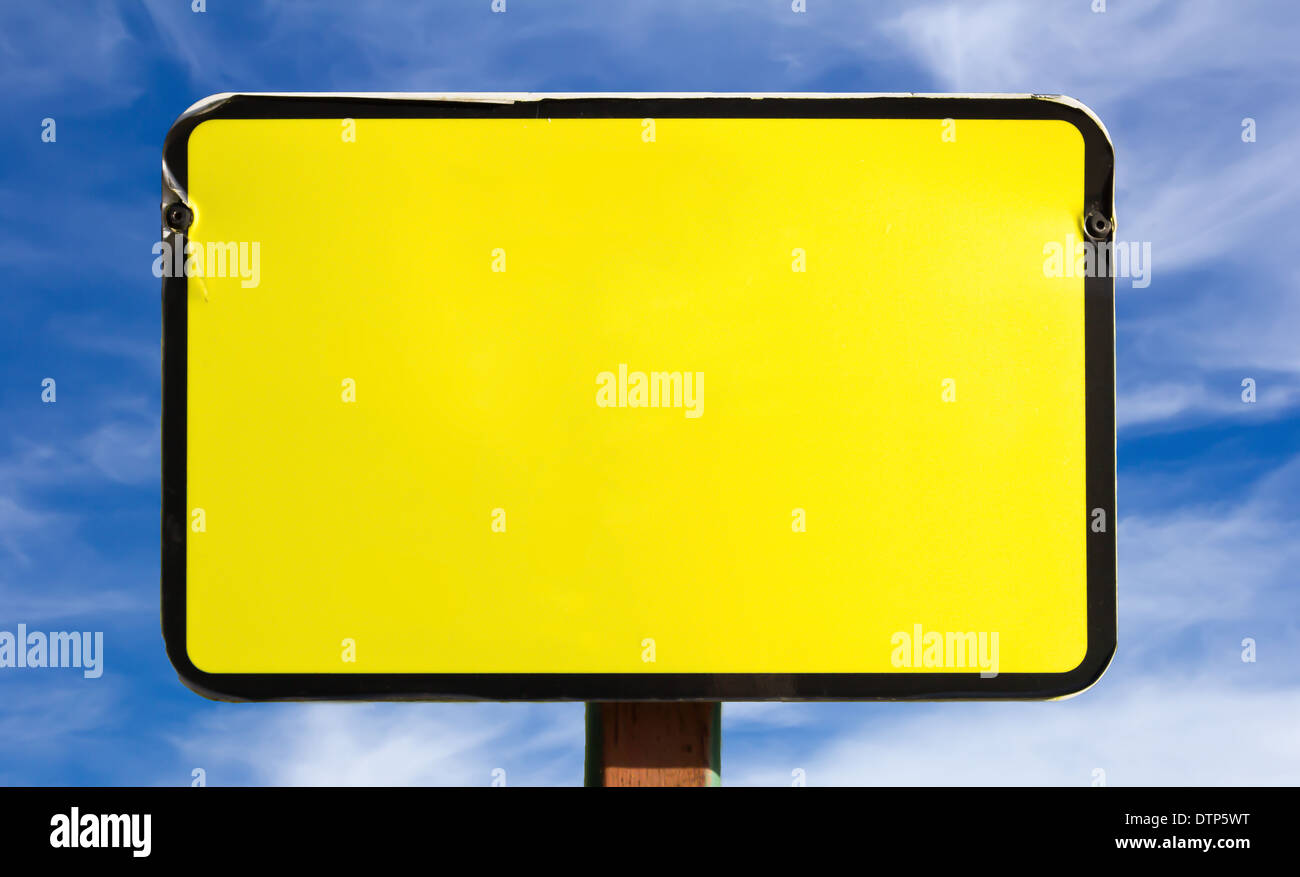 Bright blank yellow sign Stock Photo Alamy