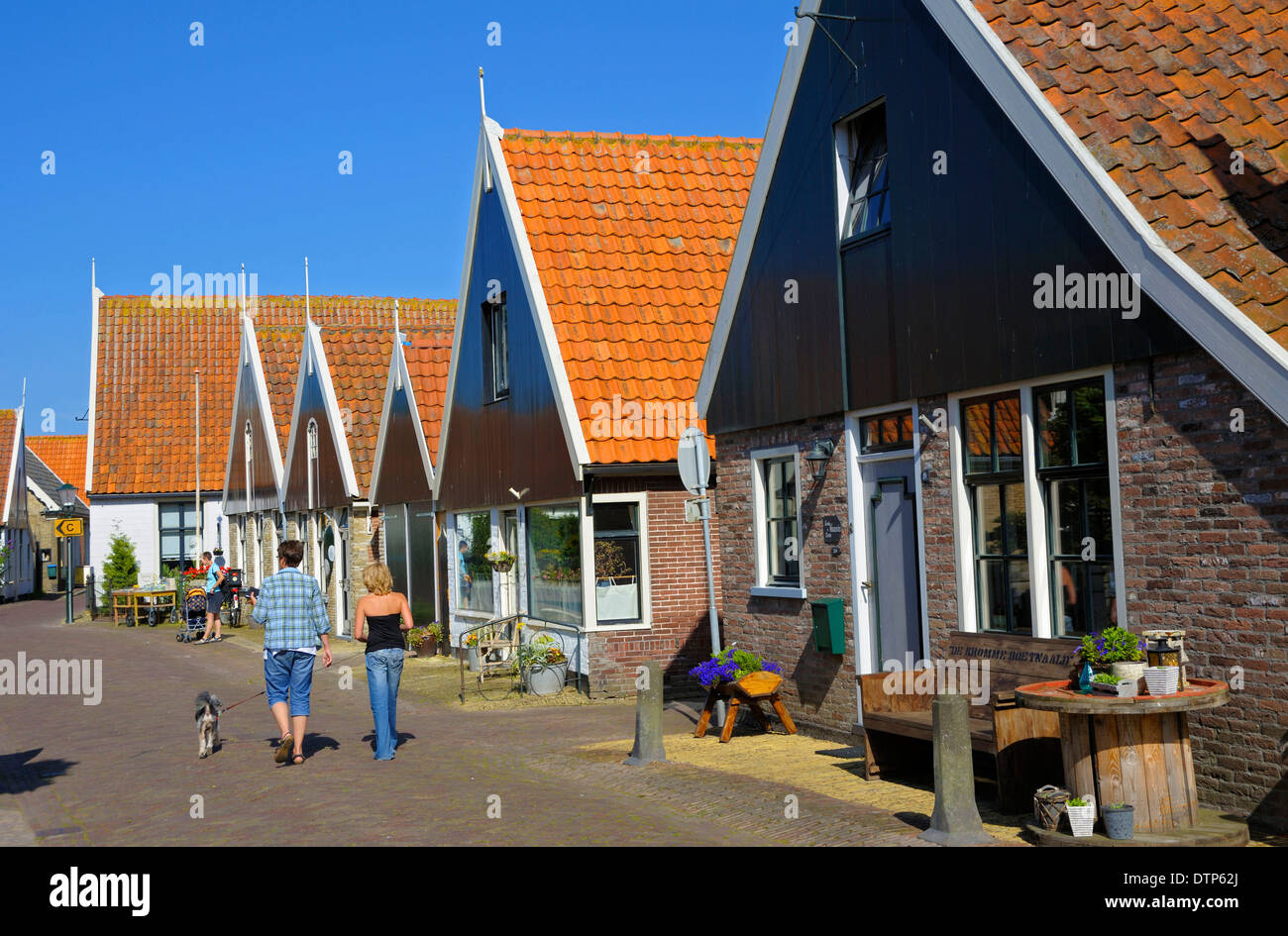 Houses, village Oosterend, Texel Island, Netherlands Stock Photo