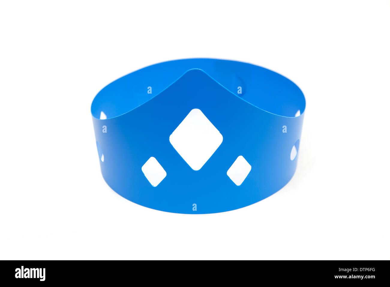isolated blue toy king crown Stock Photo