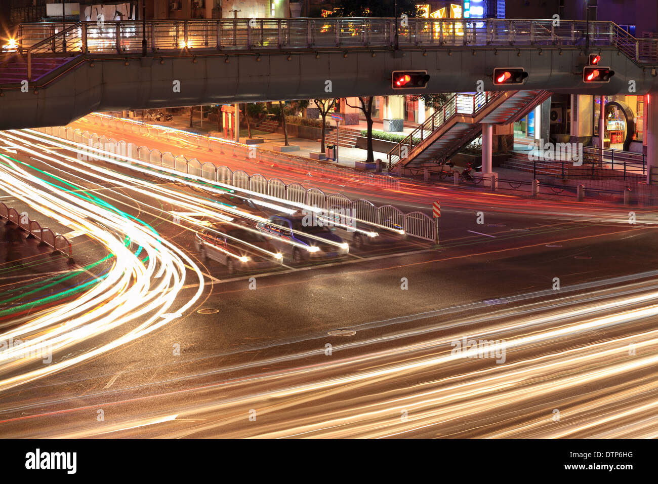 traffic junctions at night Stock Photo