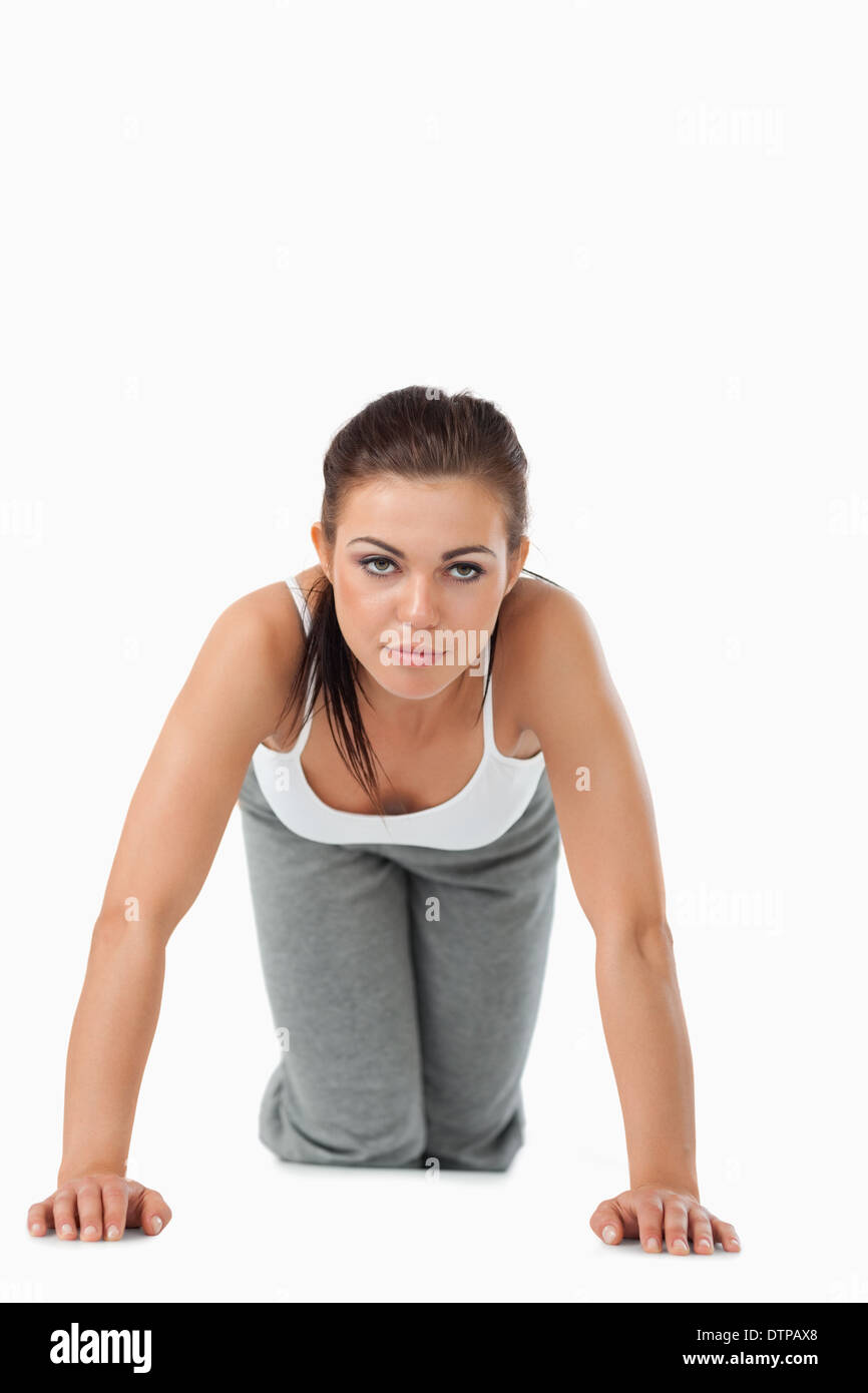 Young woman doing push ups Stock Photo - Alamy