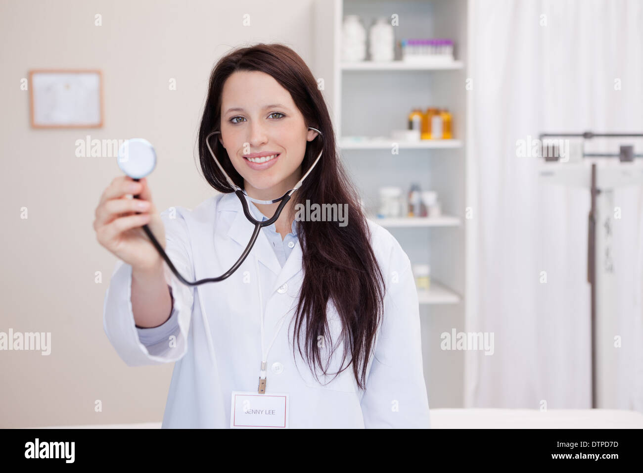 Female surgeon using stethoscope hi-res stock photography and images ...