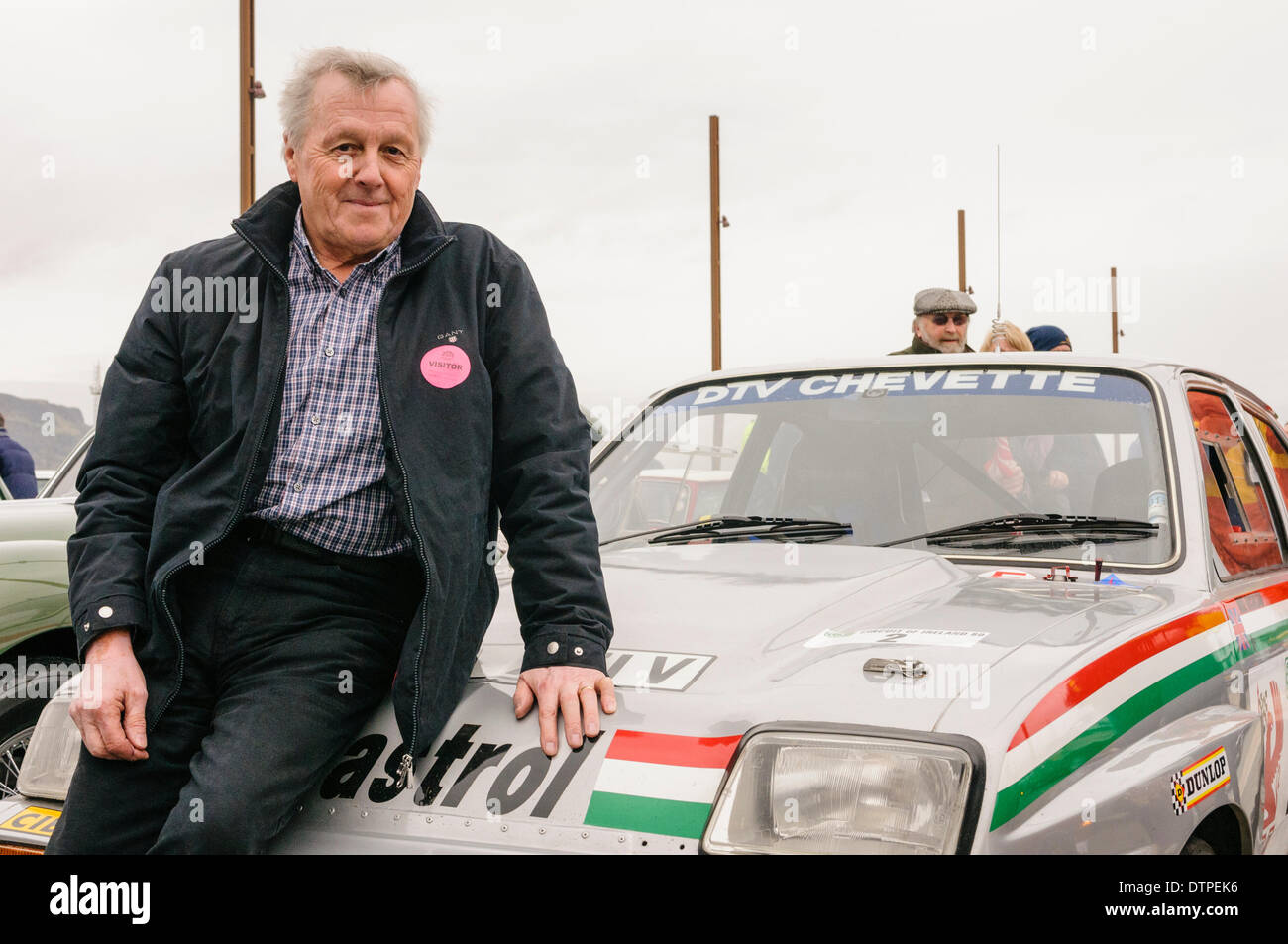 Belfast, Northern Ireland. 22nd Feb 2014 - Jimmy McCrea with his DVR Works Vauxhall Chevette which he drove in the Castrol Autosport Series  Credit:  Stephen Barnes/Alamy Live News Stock Photo